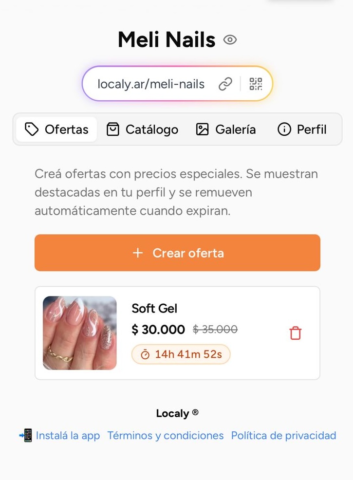 Ofertas del perfil