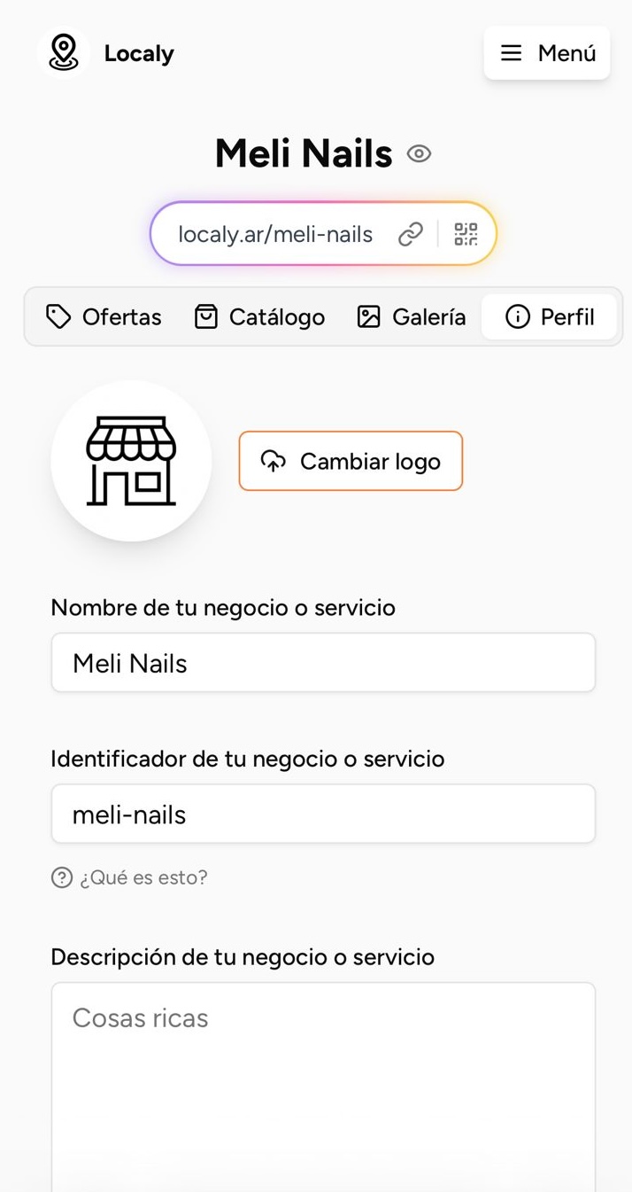 Perfil de negocio en Localy